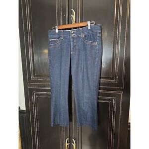 BANDOLINOBLU Jeans Womens Size 8 Capri Mid Rise Flap Pocket Stretch Denim NEW